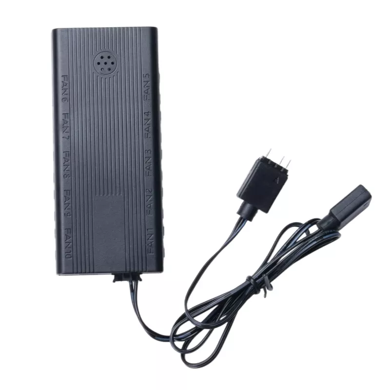 PCBuilder TORNADO CHILL ARGB 120mm ventiliatorių rinkinys - 3 vnt., adresuojamas RGB, PWM, hidraulinis guolis, 65 CFM, 6 prievadų šakotuvas