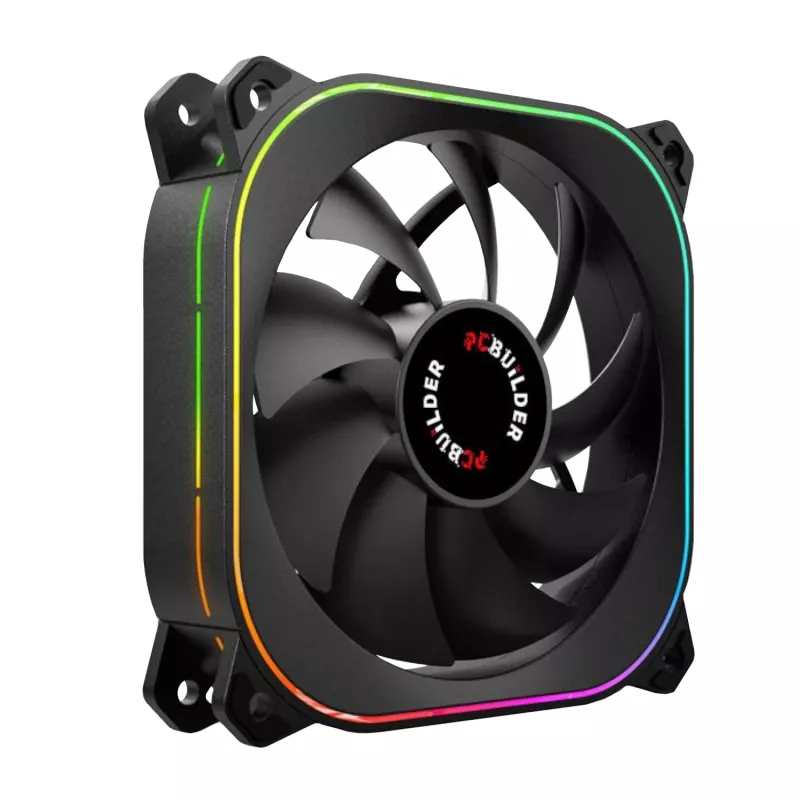 PCBuilder TORNADO CHILL ARGB 120mm ventiliatorių rinkinys - 3 vnt., adresuojamas RGB, PWM, hidraulinis guolis, 65 CFM, 6 prievadų šakotuvas