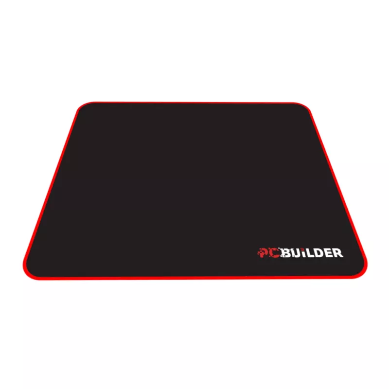 PCBuilder TRACK mažas pelės kilimėlis – audinio paviršius, susiūti kraštai nuo iširimo, neslystanti guminė bazė, 3 mm storio, juodas