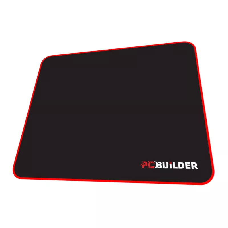 PCBuilder TRACK mažas pelės kilimėlis – audinio paviršius, susiūti kraštai nuo iširimo, neslystanti guminė bazė, 3 mm storio, juodas