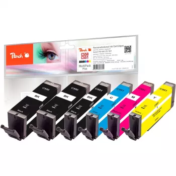 Peach 320124 - Juoda - Žydra - Purpurinė - Geltona - Pigmentinis rašalas - 8,5 ml - 6 vnt. - Multipack
