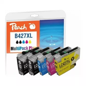 Peach Perdirbtas Rašalo Kasetės Rinkinys Brother LC-427XL (2 Juodos, 1 Mėlyna, 1 Raudona, 1 Geltona) Didelės Išeigos