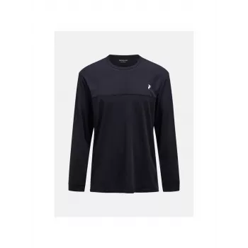 PEAK PERFORMANCE Vyriški Trail Wool Blend ilgomis rankovėmis marškinėliai - juodi - XL