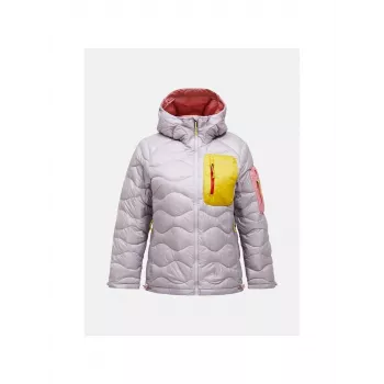 PEAK PERFORMANCE W Helium Utility Down Hood Jacket - Dusty Grey - M