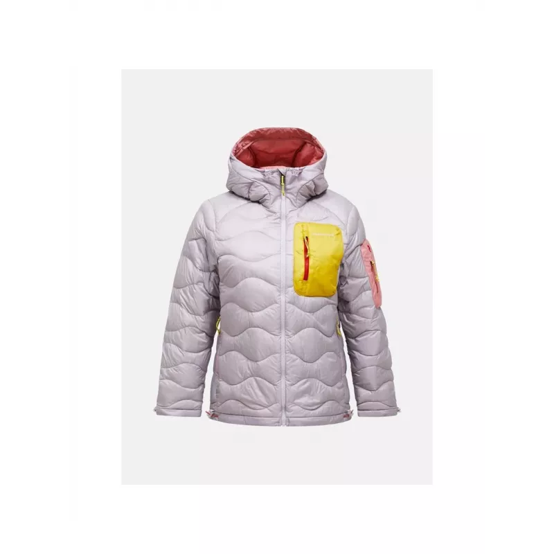 PEAK PERFORMANCE W Helium Utility Down Hood Jacket - Dusty Grey - M