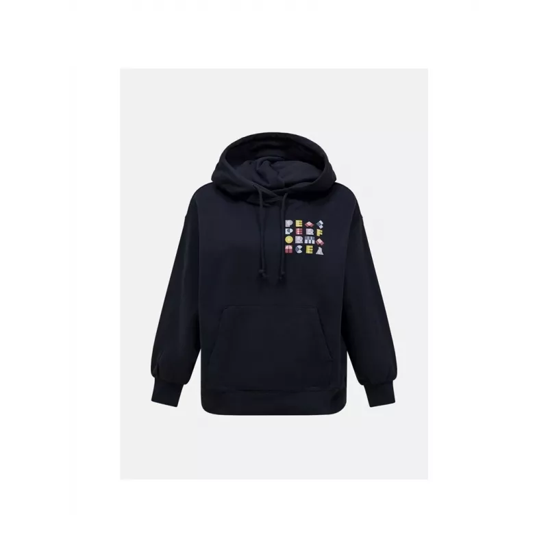 PEAK PERFORMANCE W Terry Graphic Hood Moteriškas Gobtuvas Juodas - M