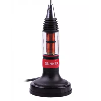 PEIYING Sunker Elite CB 119 CB antena su magnetu, 26.960-27.400 MHz, 100W, 50 omų, 65cm, PL-259, RG-58 4m