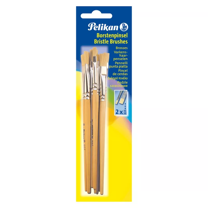 Pelikan 720409 plokščias teptukas dydis 9, Silver, 10 vnt.