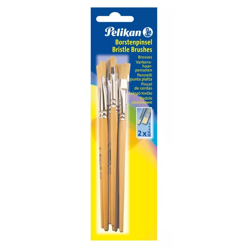 Pelikan 720409 plokščias teptukas dydis 9, Silver, 10 vnt.