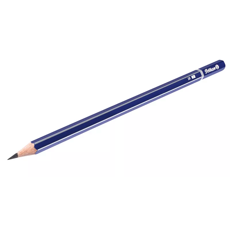 Pelikan 978783 2B šešiakampis grafitinis pieštukas, mėlynas, FSC sertifikuota mediena, Vokietija, lizdinė pakuotė
