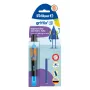 Pelikan griffix® plunksnakotis kairiarankiams - Neoninė juoda - Mėlyni rašalai - Kasetinė sistema - Plastikinis korpusas - Nerūdijančio plieno plunksna - Kairiarankiams (820356)