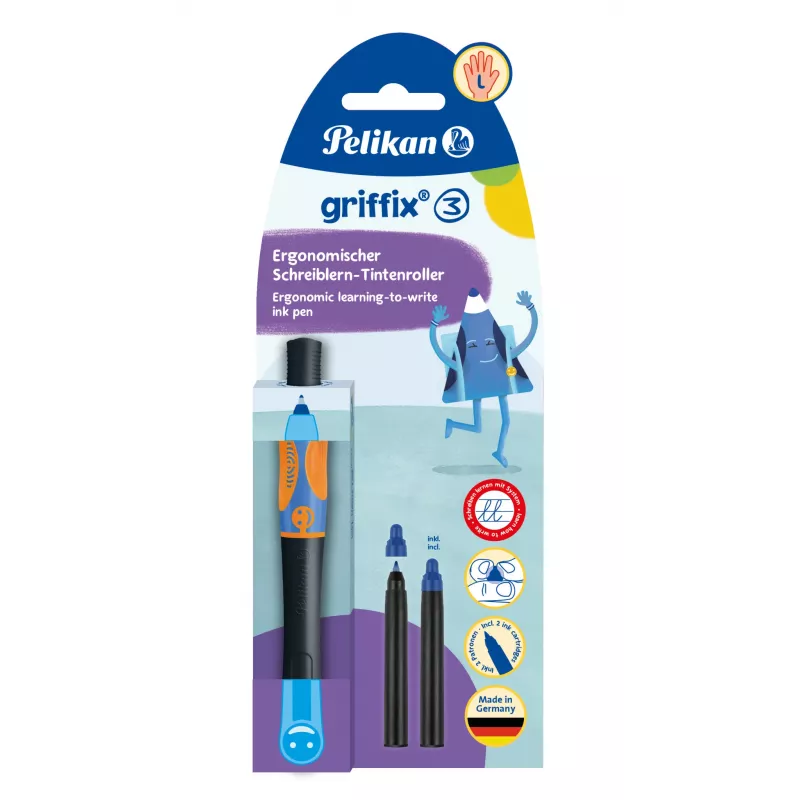 Pelikan griffix Neon Black kairiarankiams skirtas flomasteris - rausvas 821018