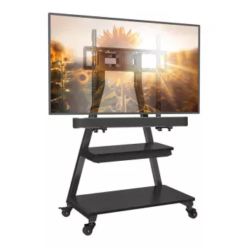 Perlegear PGFS08-US pilno judesio TV laikiklis 43-80 colių televizoriams, dvigubos šarnyrinės rankos, 60 kg talpa, juodas