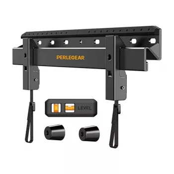 PERLEGEAR PGMT7 Pilno judesio TV laikiklis 24-55 colių televizoriams, dviejų svirčių šarnyrinis sieninis laikiklis, maksimali apkrova 45 kg, VESA 75x75 iki 400x400 mm, juodas