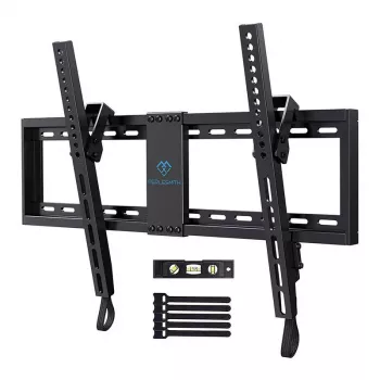 PERLESMITH PSLTK1 Full Motion TV laikiklis 37-82 colių televizoriams, dvigubos šarnyrinės rankos, 60 kg talpa, VESA 200x100 iki 600x400, juodas
