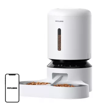 PETLIBRO Granary Food Dispenser su dvigubu dubeniu, WiFi, 5L, baltas