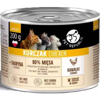 PETREPUBLIC Adult Chicken Chunks in Sauce Wet Cat Food – 10 x 200g