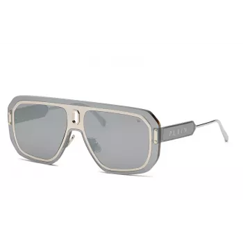 PHILIPP PLEIN MAN SPP050-99579X Akiniai Juodas Acetatas Pilki Lęšiai 57mm