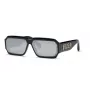 PHILIPP PLEIN MAN SPP150-670703 Akiniai, stačiakampiai, juodas rėmelis, pilki lęšiai, 67/11/145 mm