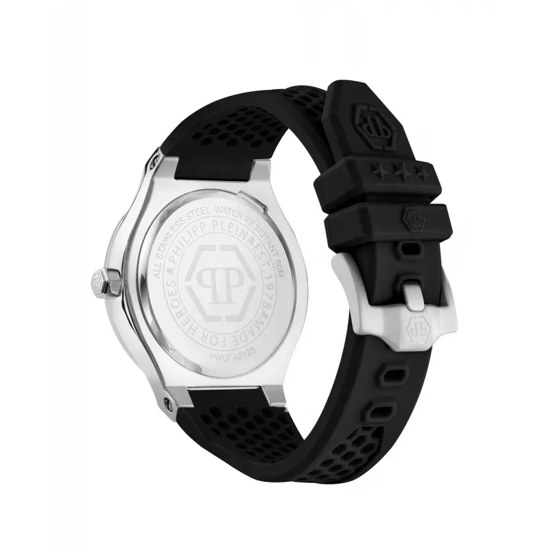 Philipp Plein Vyriškas automatinis skeleton laikrodis PWUFA0125 44mm juodas silikonas