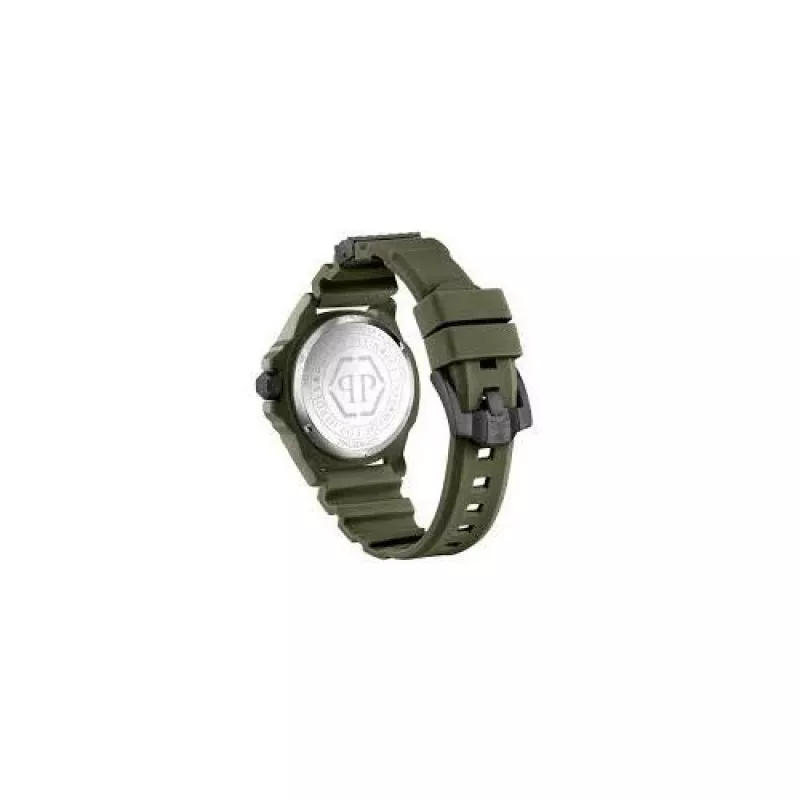Philipp Plein Vyriškas automatinis skeleton laikrodis PWUBA0423 44mm juodas silikonas
