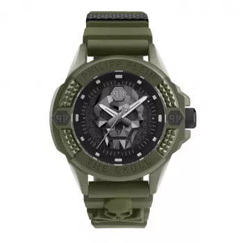 Philipp Plein Vyriškas automatinis skeleton laikrodis PWUBA0423 44mm juodas silikonas