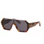 Philipp Plein vyriški akiniai nuo saulės SPP047990728 - juodas acetato rėmelis, pilki polikarbonatiniai lęšiai, UV400 apsauga