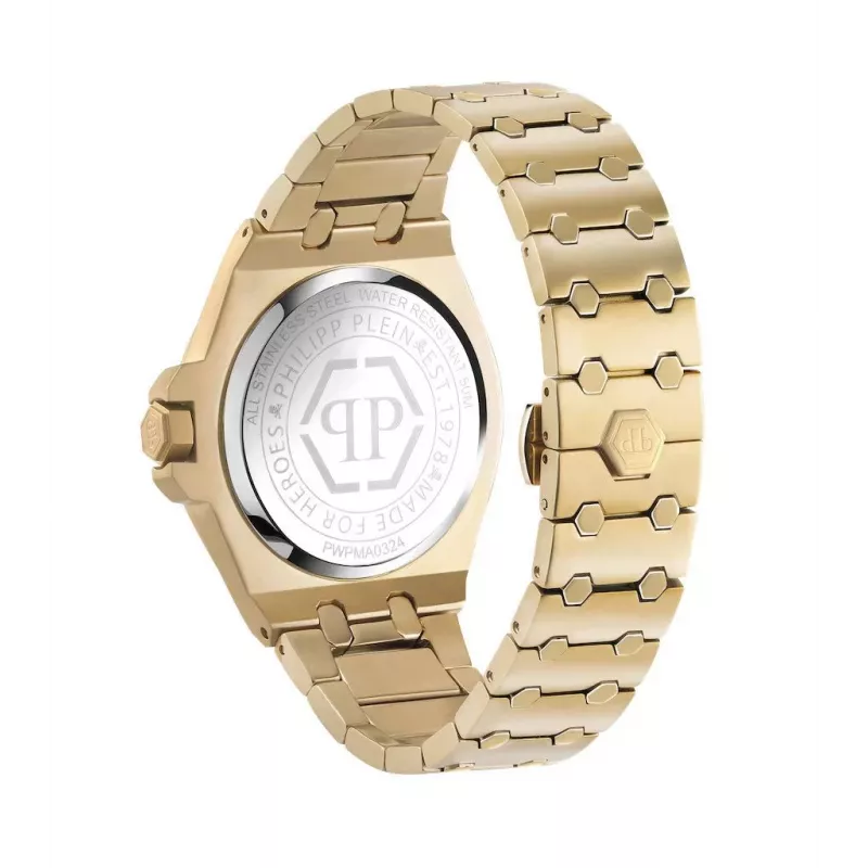 Philipp Plein vyriškas laikrodis PWPMA0324 43mm juodas skeletono ciferblatas silikoninis dirželis