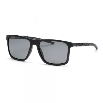 Philipp Plein Sport vyriški akiniai nuo saulės SSP013-58U28P - juodas acetatinis rėmelis, pilki poliarizuoti lęšiai, 58/17/145 mm