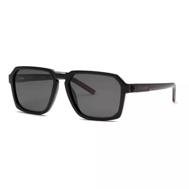 Vyriški Philipp Plein Sport akiniai nuo saulės SSP030-59Z42P - poliarizuotas acetatinis rėmelis, pilki lęšiai, 59/17/145 mm