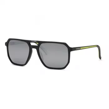 Philipp Plein Sport vyriški akiniai nuo saulės SSP032-58C02X juodas acetatinis rėmelis, pilki lęšiai 58/19/145 mm