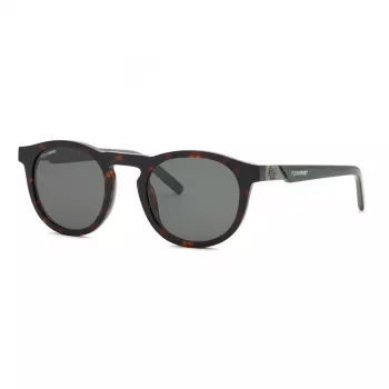 Vyriški Philipp Plein Sport akiniai nuo saulės SSP035-520722 Juodas stačiakampis acetatinis rėmelis, pilki lęšiai, 52 mm