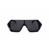 Philipp Plein SPP047-0Z21 vyriški akiniai nuo saulės, juodas rėmelis, pilki lęšiai, 99 mm