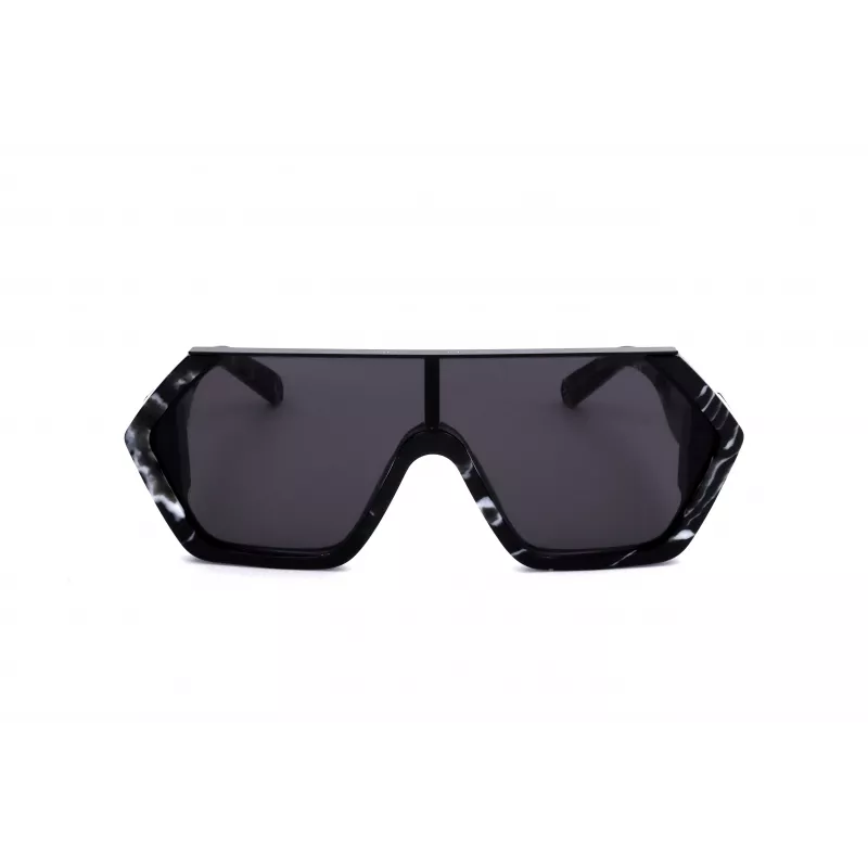 Philipp Plein SPP047-0Z21 vyriški akiniai nuo saulės, juodas rėmelis, pilki lęšiai, 99 mm