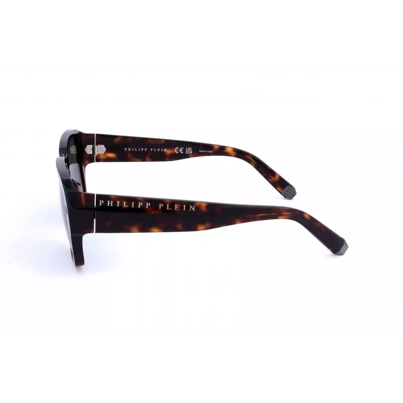 PHILIPP PLEIN SPP081-550722 Vyriški akiniai nuo saulės, juodas acetatas, pilki lęšiai, 55/17/145 mm