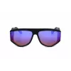 PHILIPP PLEIN SPP093M-703V Vyriški kvadratiniai pilotiniai akiniai nuo saulės, juodas acetatinis rėmelis, pilki polikarbonatiniai lęšiai, UV400 apsauga, 65/16/145 mm