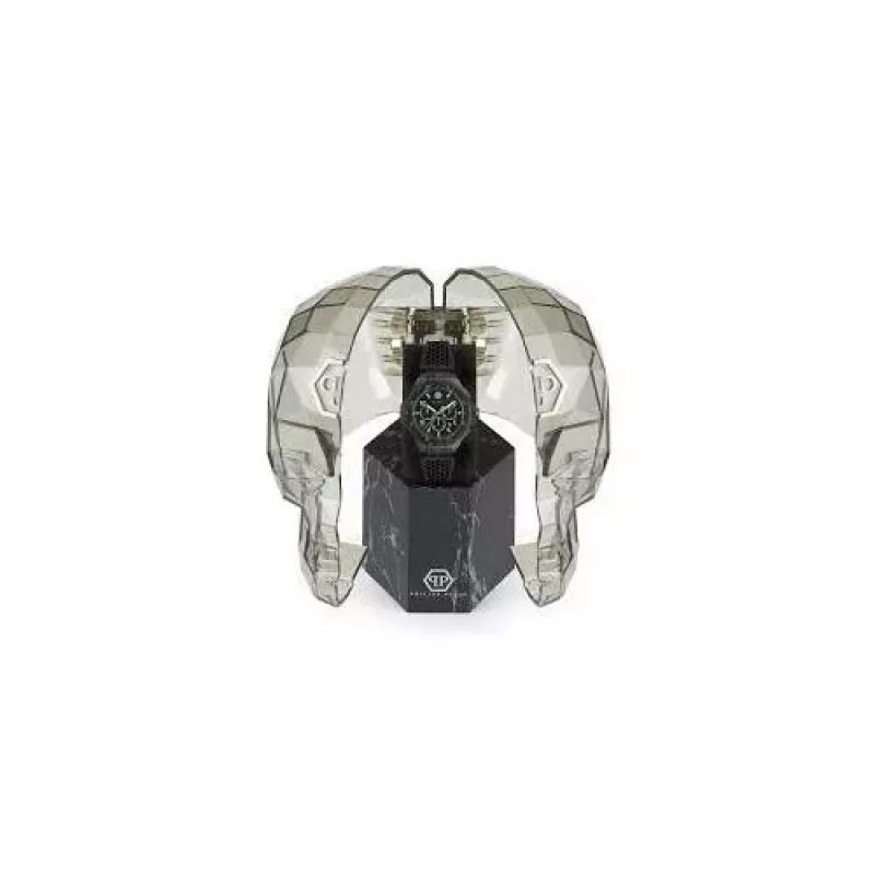 Philipp Plein The $keleton Vyrų Automatinis Laikrodis PWPRA0624 46mm Nerūdijantis Plienas Juodas Silikonas