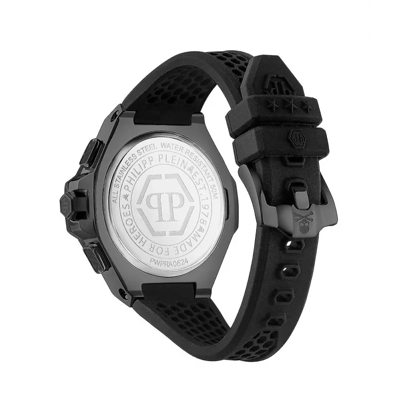 Philipp Plein The $keleton Vyrų Automatinis Laikrodis PWPRA0624 46mm Nerūdijantis Plienas Juodas Silikonas