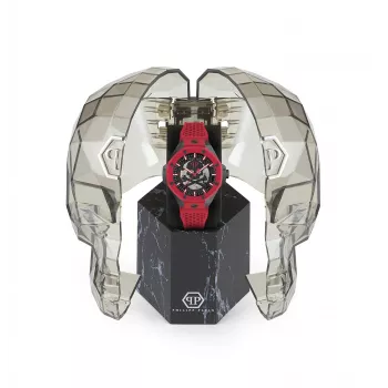 Philipp Plein The $kull King vyriškas kvarcinis laikrodis PWPFA0524 44 mm juodas silikonas