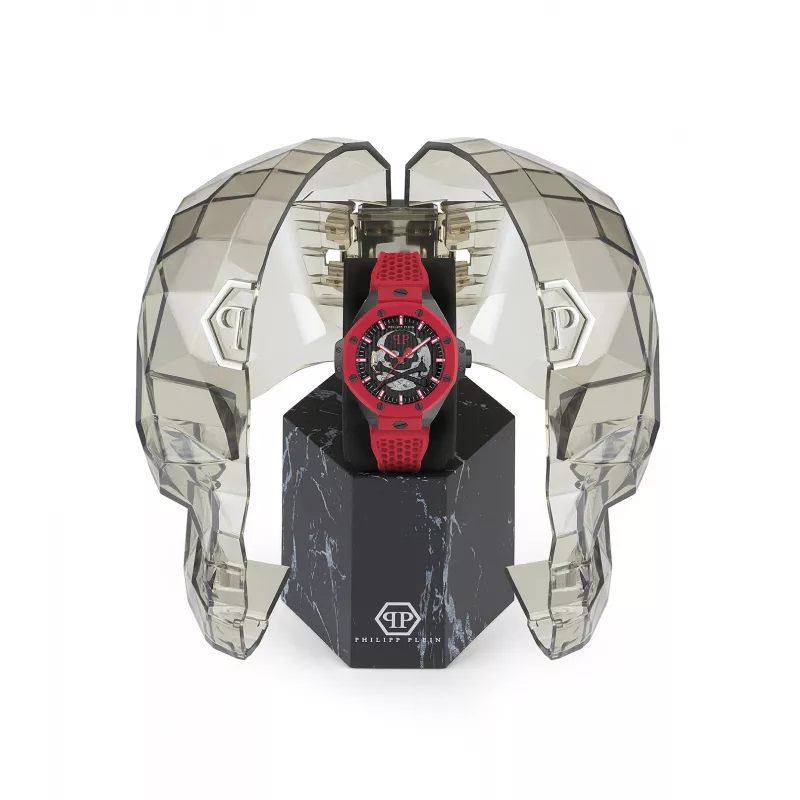 Philipp Plein The $kull King vyriškas kvarcinis laikrodis PWPFA0524 44 mm juodas silikonas