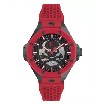 Philipp Plein The $kull King vyriškas kvarcinis laikrodis PWPFA0524 44 mm juodas silikonas