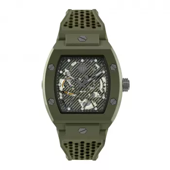 Philipp Plein The $kull Vyrų Laikrodis PWVBA0223 44mm Nerūdijantis Plienas Kvarcinis Juodas Ciferblatas Silikoninis Dirželis