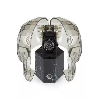 Philipp Plein The Skeleton Automatic Men's Watch PWRAA0923 42mm Black Silicone