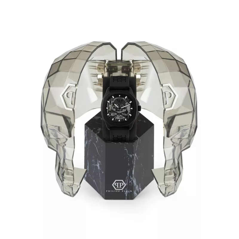 Philipp Plein The Skeleton Automatic Men's Watch PWRAA0923 42mm Black Silicone