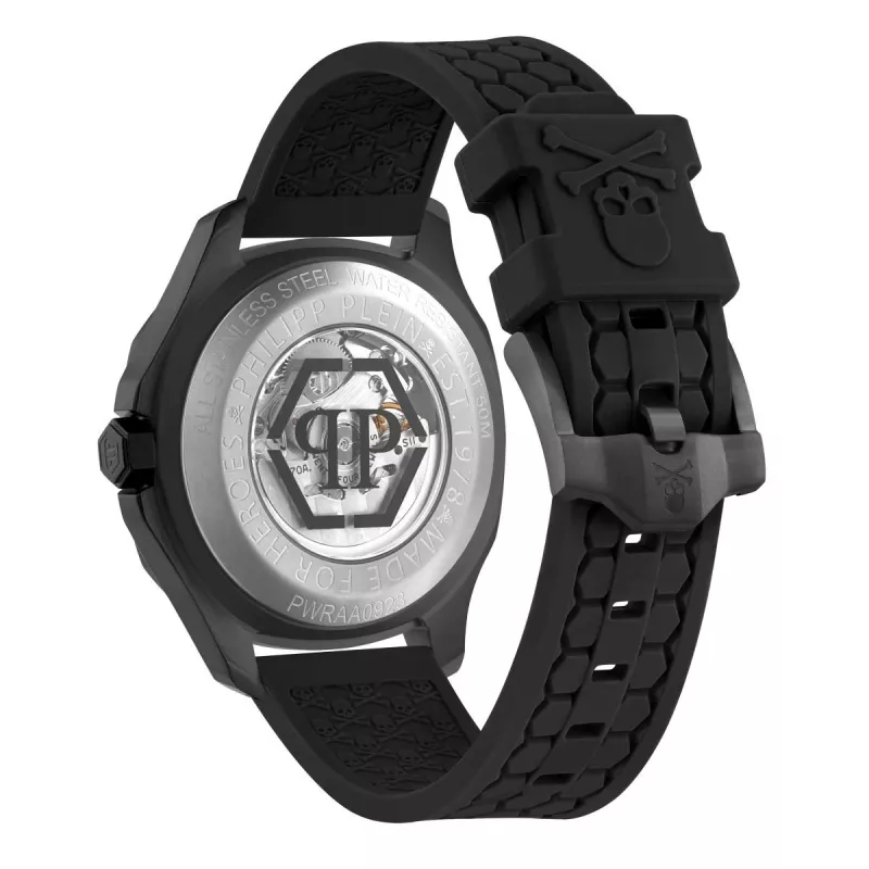 Philipp Plein The Skeleton Automatic Men's Watch PWRAA0923 42mm Black Silicone
