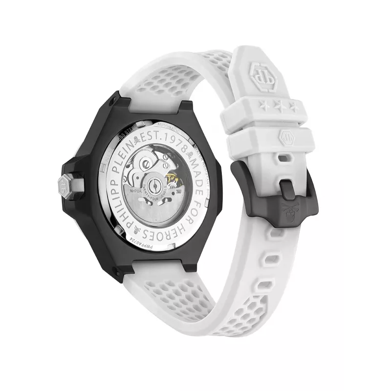 Philipp Plein The Skeleton vyrų automatinis laikrodis PWPFA0724 46mm juodas silikonas