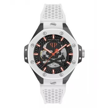 Philipp Plein The Skeleton vyrų automatinis laikrodis PWPFA0724 46mm juodas silikonas