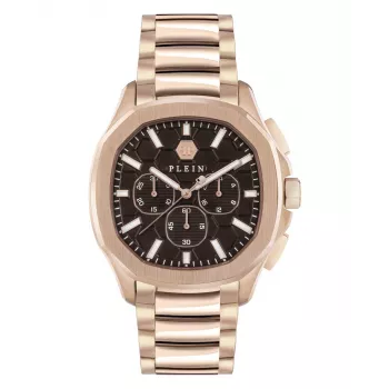Philipp Plein The Skeleton vyrų kvarcinis laikrodis PWSAA0623 44mm juodas silikoninis dirželis