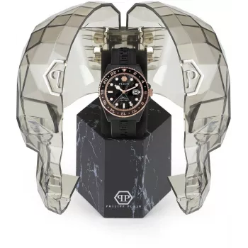 Philipp Plein The Skeleton vyrų kvarcinis laikrodis PWYBA0823 44mm juodas silikonas