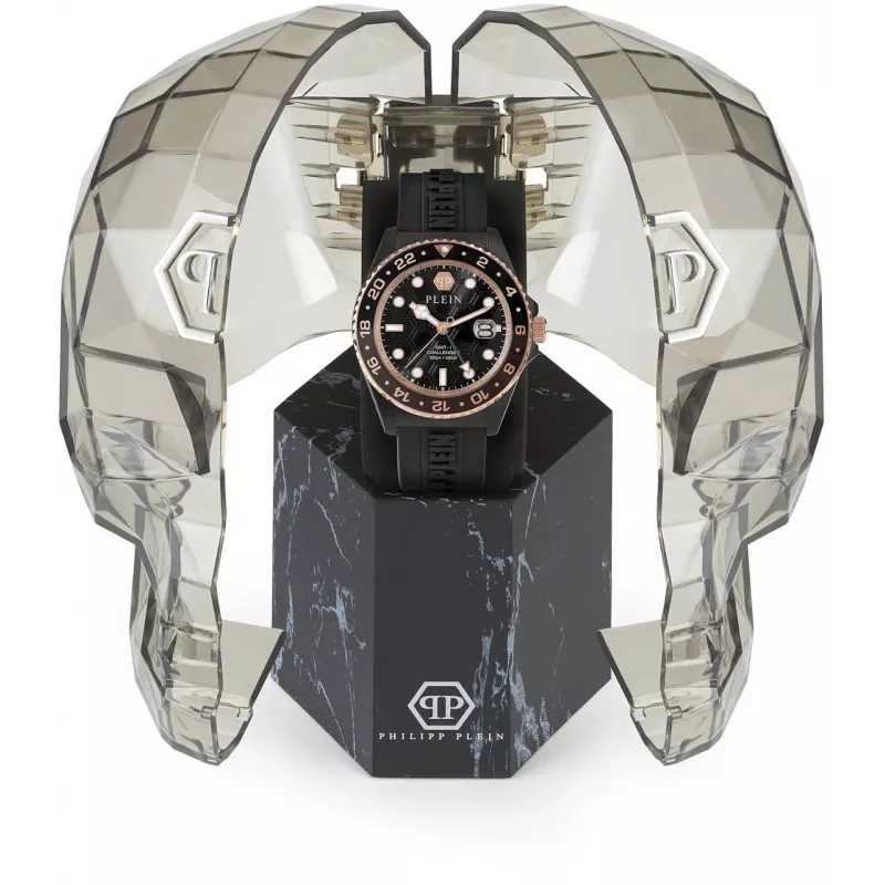 Philipp Plein The Skeleton vyrų kvarcinis laikrodis PWYBA0823 44mm juodas silikonas